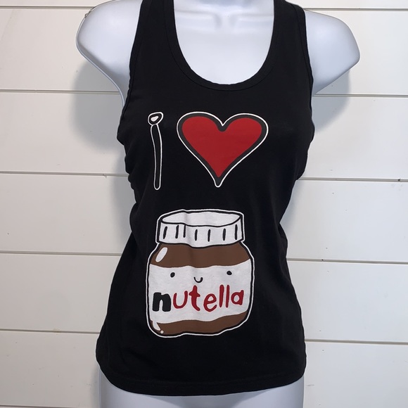• I ❤️ Nutella Racerback Tank Top • Graphic Tank • - Picture 1 of 3